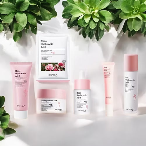 🌹 Kit x5 BIOAQUA Rosas + Ácido Hialurónico – Hidratación, Cuidado y Belleza Total